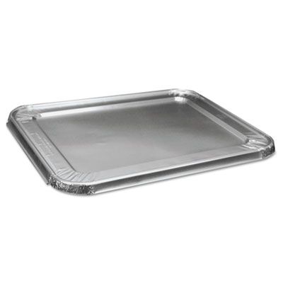 Boardwalk LIDSTEAMHF Foil Lids for Half Size Aluminum Steam Table Pans, 12-13/16" x 10-1/2" x 5/8" - 100 / Case