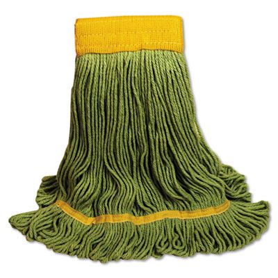 Boardwalk 1200L EcoMop Wet Mop Heads, Looped-End, Cotton / Synthetic, Large, Green - 12 / Case