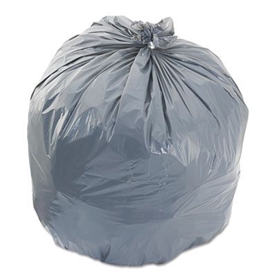 Boardwalk 3339SEH 33 Gallon Trash Can Liners / Garbage Bags, 1.1 Mil, 33" x 39", Gray - 100 / Case