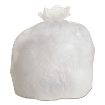 Boardwalk 404622 45 Gallon Trash Can Liners / Garbage Bags, 40" x 46", 19 Mic EQ, Natural - 150 / Case