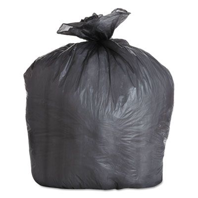 Boardwalk 434722BLK 56 Gallon Trash Can Liners / Garbage Bags, 43" x 47", 19 Mic EQ, Black - 150 / Case