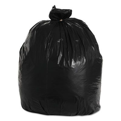 Boardwalk 516 33 Gallon Trash Can Liners / Garbage Bags, 1.2 Mil, 33" x 39", Black - 100 / Case