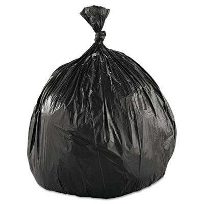 Boardwalk 518 56 Gallon Garbage Bags / Trash Can Liners, 1.2 Mil, 43" x 47", Black - 100 / Case