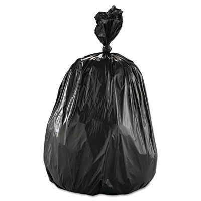 Boardwalk 523 60 Gallon Trash Can Liners / Garbage Bags, 1.6 Mil Repro, 38" x 58", Black - 100 / Case