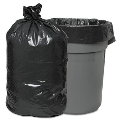 Boardwalk 528 60 Gallon Trash Can Liners / Garbage Bags, 0.95 Mil, 38" x 58", Gray - 100 / Case