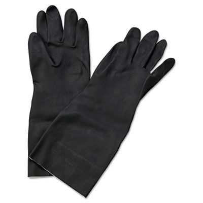 Boardwalk 543L Neoprene Flock-Lined Gloves, Long-Sleeved, 12", Size Large, Black - 12 / Case