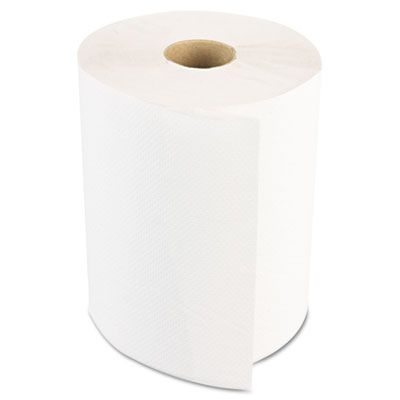 Boardwalk 6250 Hardwound Roll Paper Hand Towels, 1 Ply, 8" x 350', White - 12 / Case