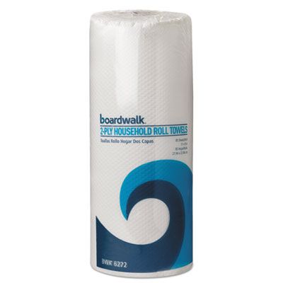 Boardwalk 6272 Kitchen Paper Towel Rolls, 2 Ply, 85 Perforated Sheets / Roll, White - 30 / Case