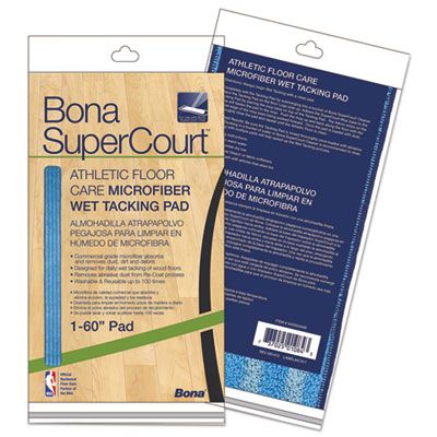 Bona AX0003499 SuperCourt Athletic Floor Microfiber Wet Tacking Pad, 60", Light / Dark Blue - 1 / Case