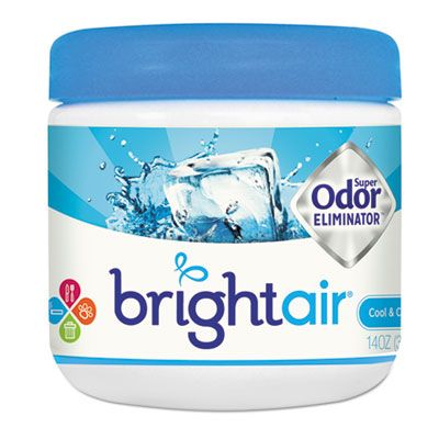 Bright Air 900090 Super Odor Eliminator Gel, Cool & Clean Scent, 14 oz Jar - 6 / Case