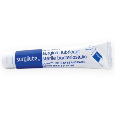 Surgilube 281020537 Surgical Lubricant / Lubricating Jelly, 4.25 oz Flip Cap Tube, Sterile - 12 / Case