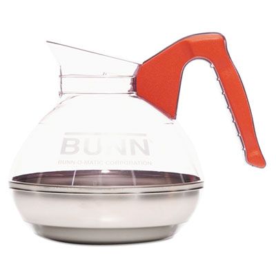 Bunn-O-Matic 6101 BUNN 64 oz Easy Pour Decanter, Orange Handle - 1 / Case