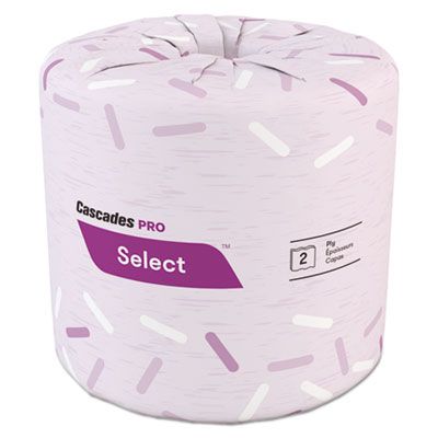 Cascades B040 Select Toilet Paper, 2 Ply, Recycled, 500 Sheets / Standard Roll - 96 / Case