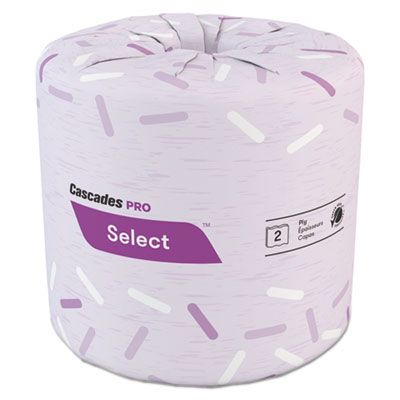 Cascades B201 Select Toilet Paper, 2 Ply, Recycled, 4.31" x 3.25", 550 Sheets / Standard Roll - 80 / Case