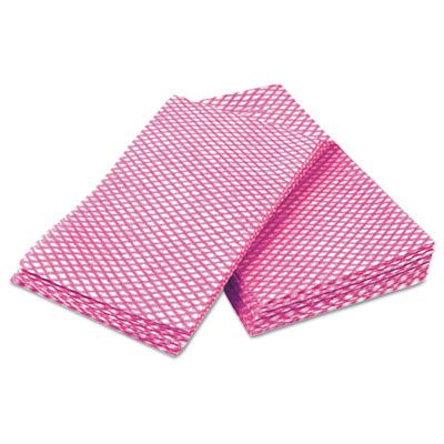 Cascades W900 Tuff-Job Durable Foodservice Towels, 1 Ply, 12" x 24", Pink / White - 200 / Case