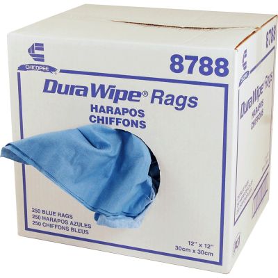 Chicopee 8788 Chix DuraWipe Rags, 12" x 12", Blue - 250 / Case