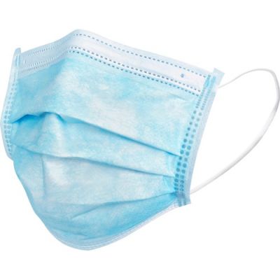 Child Disposable Face Mask, for Kids Ages 7 to 12, 3 Ply, Blue / White - 50 / Case