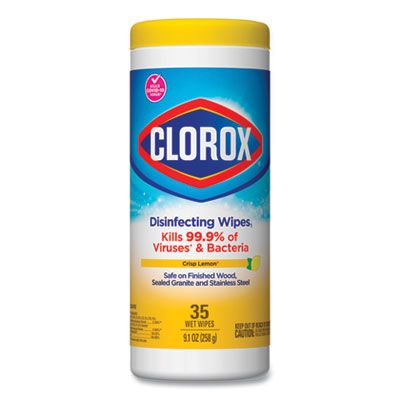 Clorox 1594 Disinfecting Wipes, Crisp Lemon Scent, 7" x 8" - 420 / Case
