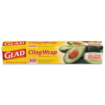 Clorox 20 Glad ClingWrap Plastic Wrap, 12" x 200', Clear - 12 / Case