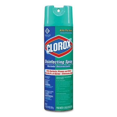 Clorox 38504 Disinfecting Spray, Fresh Scent, 19 oz Aerosol Can - 12 / Case