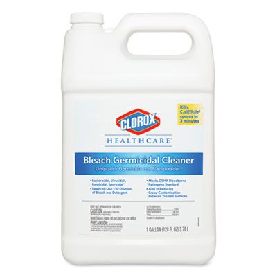 Clorox 68978 Healthcare Bleach Germicidal Cleaner, 1 Gallon Refill Bottle - 4 / Case