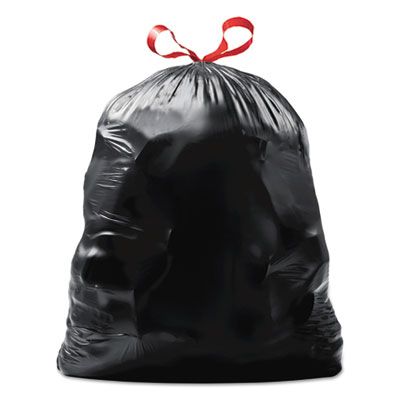 Clorox 78966 Glad 30 Gallon Drawstring Trash Bags, 1.05 Mil, 30" x 33", Black - 90 / Case