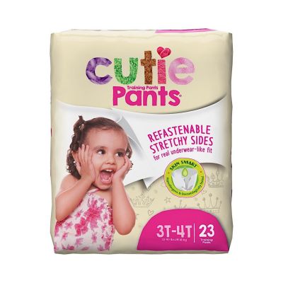Cutie Pants Toddler Disposable Training Pants Pull-Ups for Girls, Size 3T to 4T (32-40 lbs) - 92 / Case