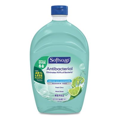Colgate 45991 Softsoap Antibacterial Liquid Hand Soap Refill, Fresh Clean Scent, 50 oz Bottle - 6 / Case