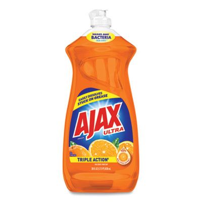 Colgate-Palmolive 44678 Ajax Triple Action Dish Detergent Liquid, Orange Scent, 28 oz Bottle - 9 / Case