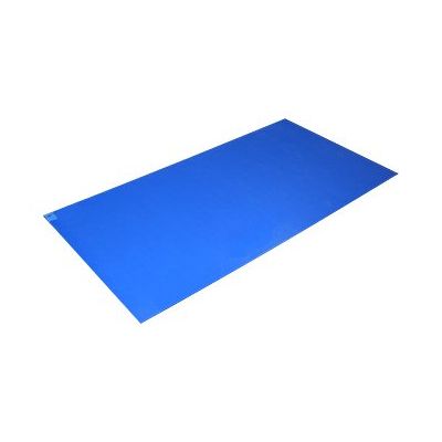 Connecticut Clean Room Poly Tack Adhesive Floor Mat, 24" x 36", Blue - 120 / Case