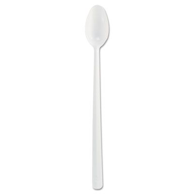 Dart SO8BW Bonus 8" Plastic Soda / Iced Tea Spoons, Polypropylene, White - 1000 / Case