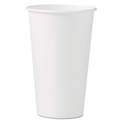 Solo 316W-2050 16 oz Paper Hot Cups, Poly-Lined, White - 1000 / Case