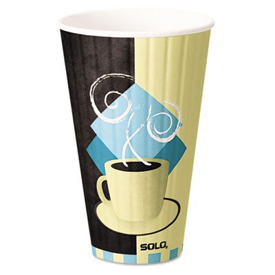 Solo IC20-J7534 20 oz Duo Shield Insulated Paper Hot Cups, Tuscan Cafe - 350 / Case