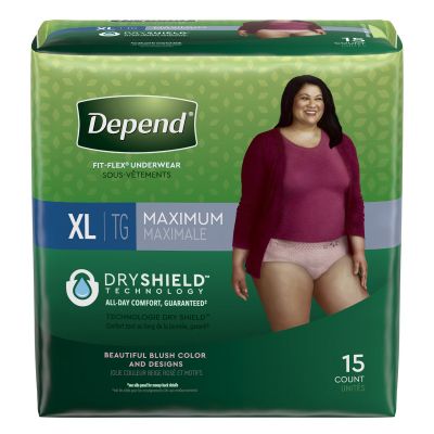 Depend Fit-Flex Pull-Up Underwear for Women, X-Large (45 to 54 in.), Maximum - 30 / Case