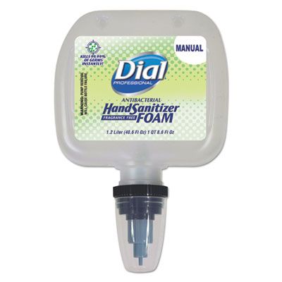 Dial 5085 Professional Antibacterial Foaming Hand Sanitizer, Fragrance Free, 1.2 Liter Refill - 3 / Case