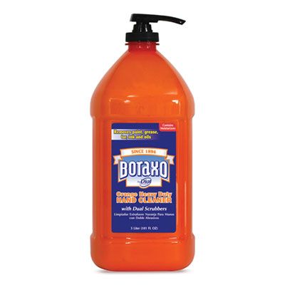 Dial 6058 Boraxo Orange Heavy Duty Hand Cleaner, 3 Liter Pump Bottle - 4 / Case