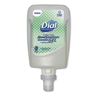 Dial 16706 Antibacterial Hand Sanitizer Gel, Fragrance Free, 0.31 Gal FIT Dispenser Refill - 3 / Case