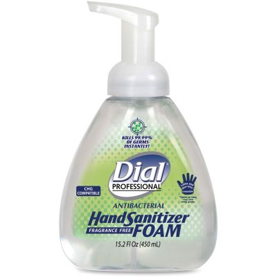 Dial 6040 Antibacteral Hand Sanitizer Foam, Alcohol Based, 15.2 oz Pump Bottle - 4 / Case