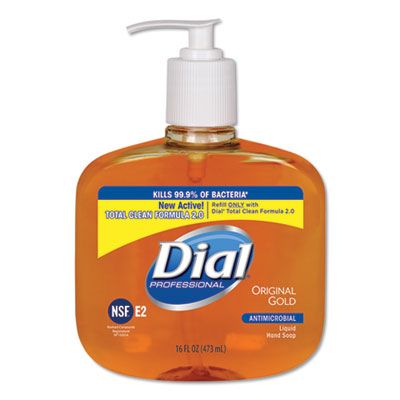 Dial 80790 Professional Gold Antimicrobial Hand Soap, Floral Fragrance, 16 oz Pump Bottle - 12 / Case