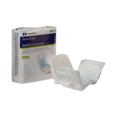 Cardinal Health 1140A Sure Care Bladder Control Pad, Adult Unisex, 4" x 12-1/2" Heavy Absorbency - 96 / Case