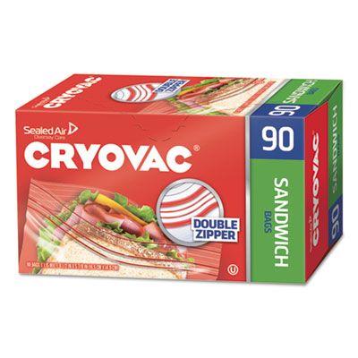 Diversey 100946906 Cryovac Sandwich Zipper Bags, Clear - 1080 / Case