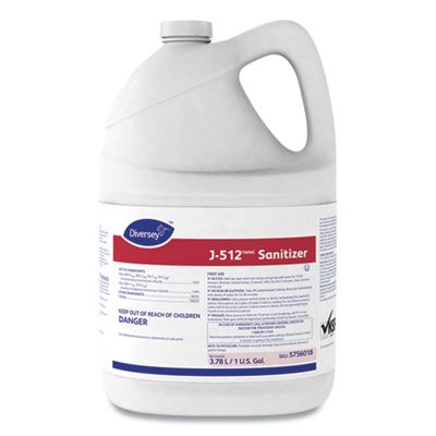 Diversey 5756018 J-512 Sani Quaternary Sanitizer, 1 Gallon Bottle - 4 / Case