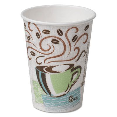 Dixie 5338DX 8 oz PerfecTouch Coffee Dreams Paper Hot Cups - 500 / Case