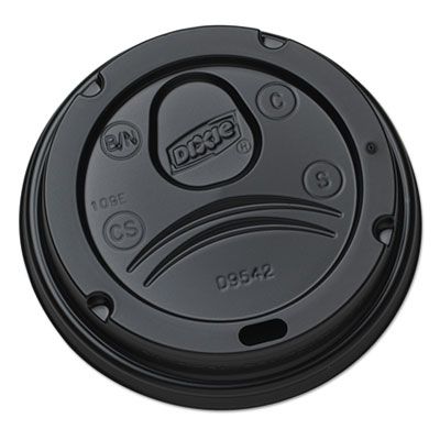 Dixie D9542B Plastic Drink-Thru Lids for 10-20 oz Hot Cups, Black - 1000 / Case