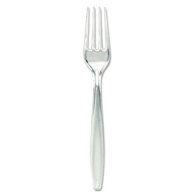 Dixie FH017 Plastic Forks, Heavyweight Polystyrene, Clear - 1000 / Case