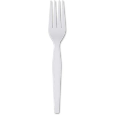 Dixie FH207 Plastic Forks, Heavyweight Polystyrene, White - 1000 / Case