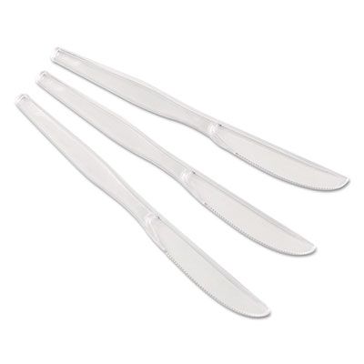 Dixie KH017 Plastic Knives, Heavyweight Polystyrene, Clear - 1000 / Case