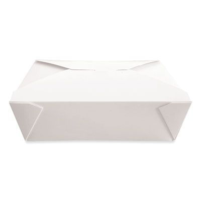 Dura TTGCW3 Paper Take Out Boxes, 7.75" x 5.51" x 2.48", White - 200 / Case