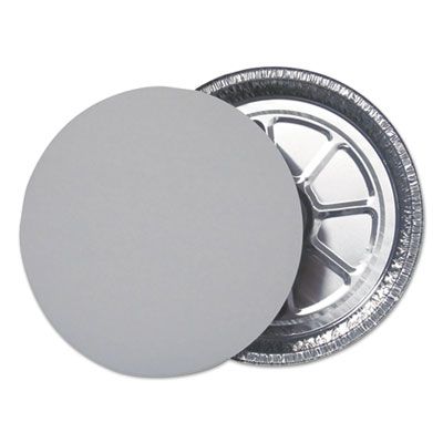 Durable Pkg L290500 Flat Board Lids for 9" Round Aluminum Pans, Silver - 500 / Case