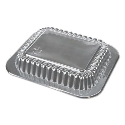 Durable Pkg P2201000 Plastic Lids for 1 lb Oblong Aluminum Pans, 4-1/8" x 5-1/8", Clear - 1000 / Case